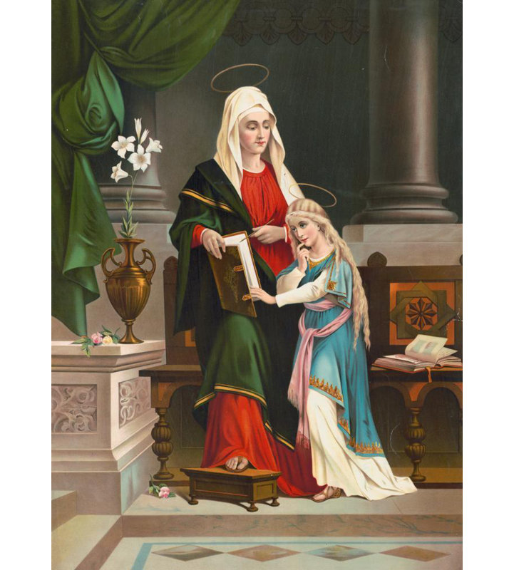 «St. Ann» par Gray Litho. Co - Toile tendue avec châssis, H 24 po x l 17 po