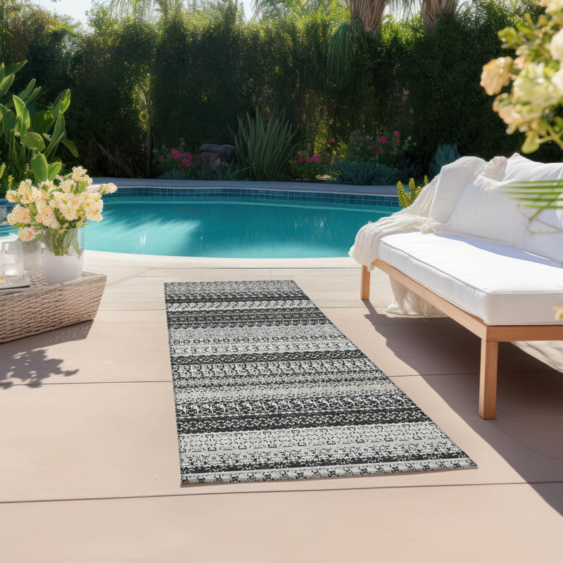 Striped Indoor / Outdoor Rug, Runner 2'3" x 7'6"