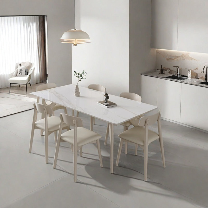 Table de salle à manger simple en pierre, H 29,52 po x L 62,99 po x l 31,49 po