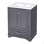 Meuble-lavabo 24 po avec lavabo en céramique, armoire de rangement autoportante moderne avec poignées, portes à fermeture douce-117193764