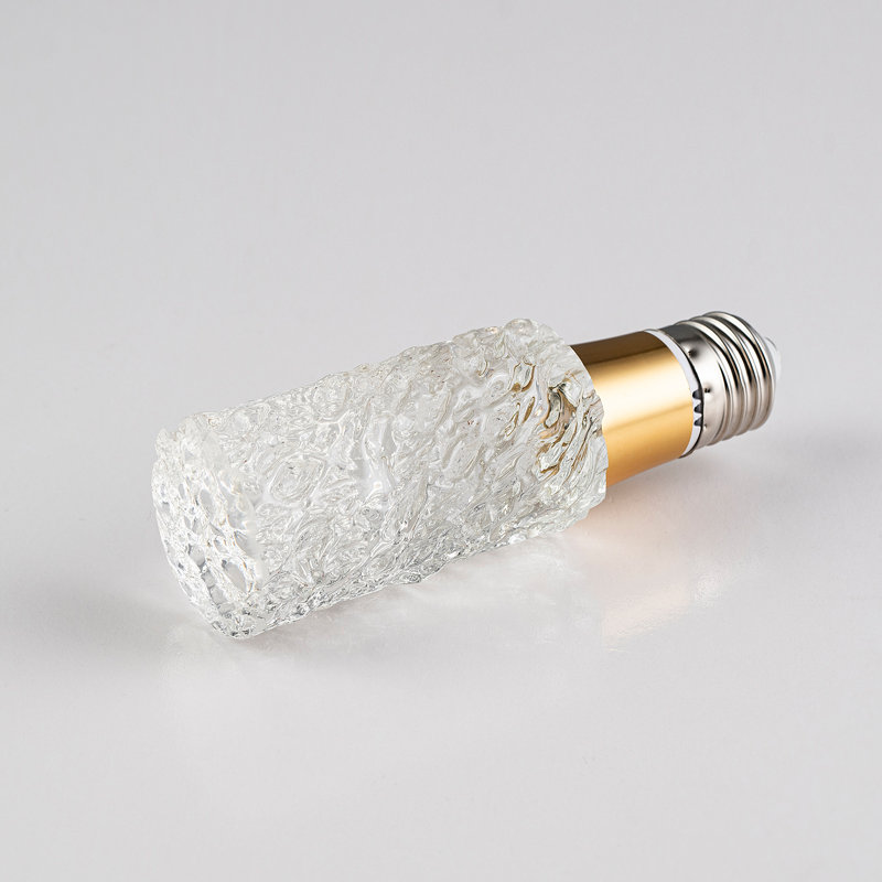 Ampoule DEL en cristal de style solide, blanc chaud 3000K, ampoules à culot moyen E26 / 27 (base non incluse), 1.6" * 5.5"