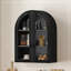 Châtelier mural arqué avec portes en verre trempé et étagère réglable-542411945