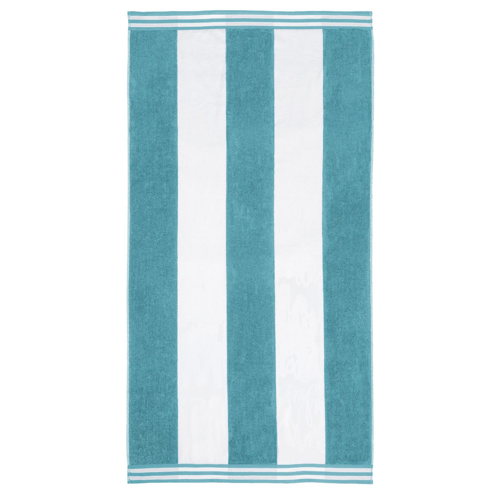 Calheta Cotton Oversized Cabana Stripe Beach Towels, Turquoise, 1