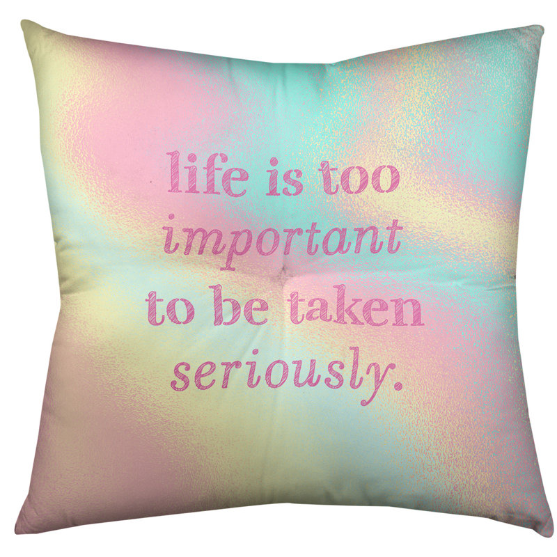 Reversible Throw Pillow, 30" H x 30" W, Pastel Rainbow