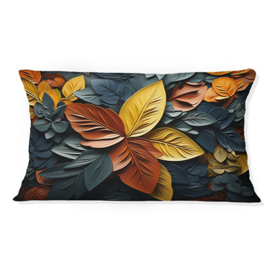 Coussin coloré à imprimé feuilles IV - Feuilles imprimées