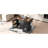 Kitchen Island Cart With Metal Decoration And Internal Storage, 54.5" Black Style Power Socket Drop Leaf Rack