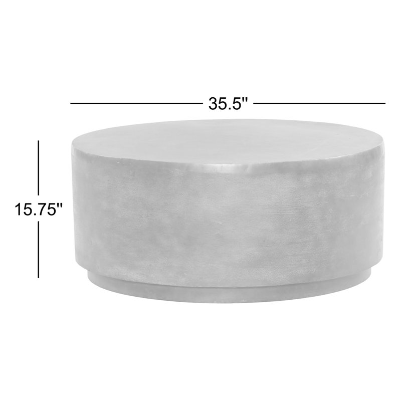Javi Outdoor Round Coffee Table, Matte Black, Matte Black