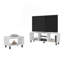 Ensemble de salon 2 pièces Carter, simplifié avec meuble télé et table basse, blanc Carter