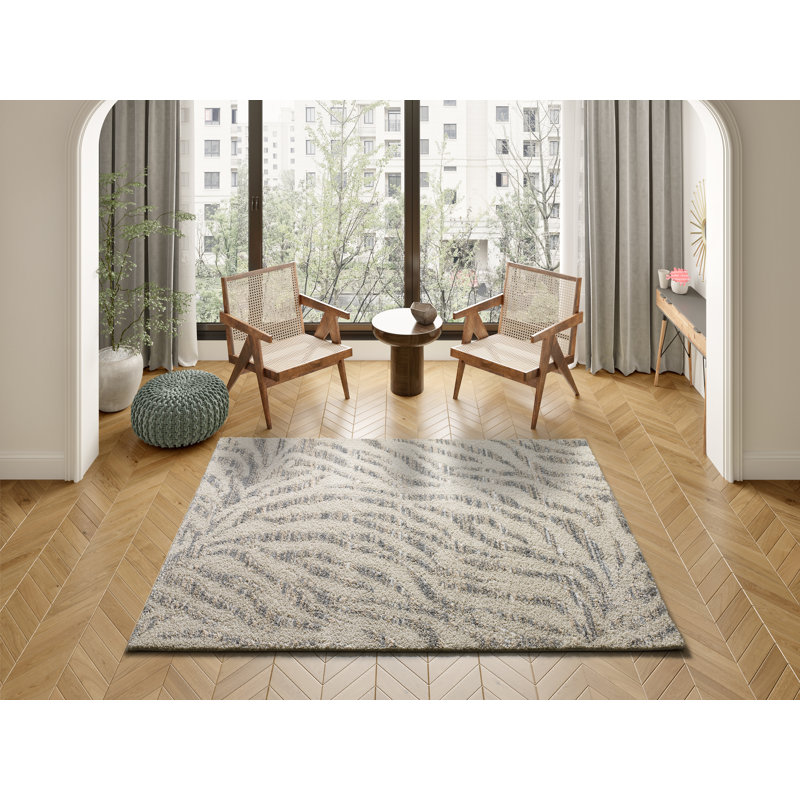 Animal Print Shag Area Rug, Rectangle 133 x 190cm