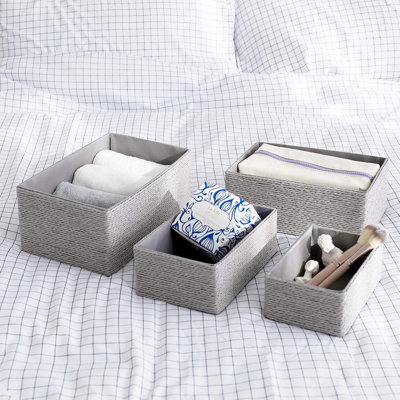 LA JOLIE MUSE, ensemble de 4 paniers de rangement - Panier tissé empilable