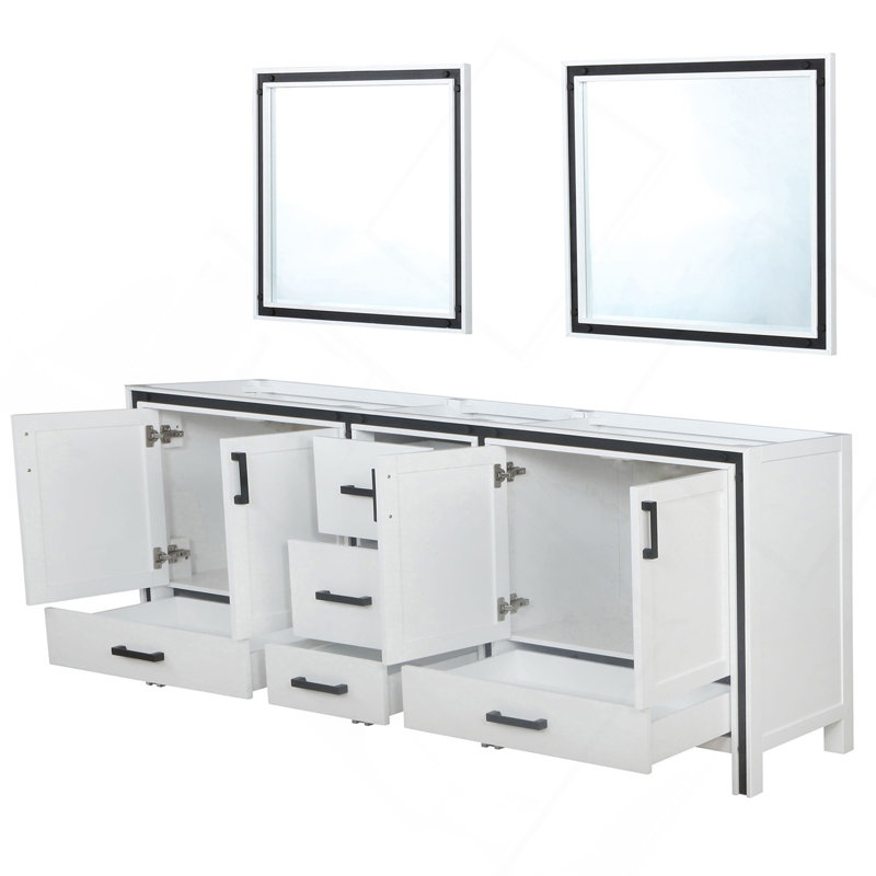 Meuble-lavabo double blanc 84 po X P 22 po D et l 34 po Miroirs