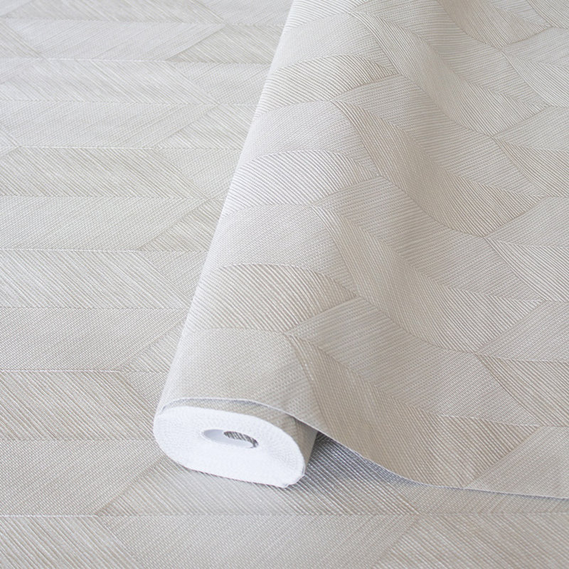 Papier peint à formes géométriques embossées Contemporary, Gris clair