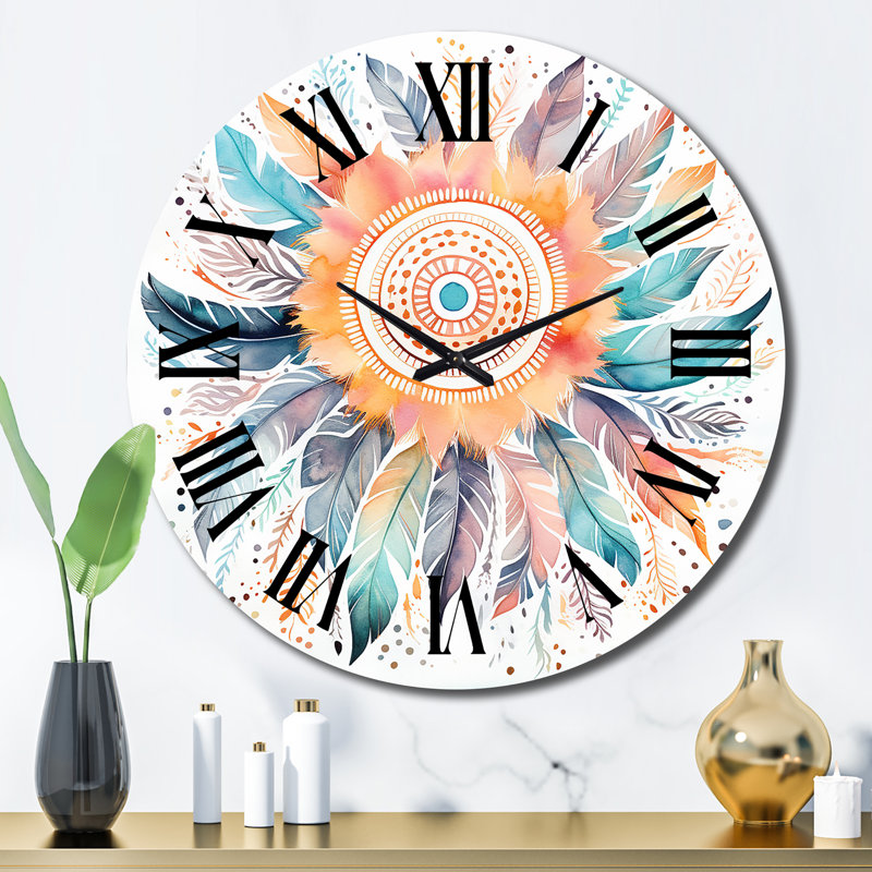 Horloge murale pastel Boho Dreamcatcher II, Grand