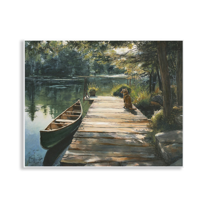Lake Life Dog on Dock Wall Plaque, design by Sara Culpepper