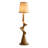 Beige + Burlywood Fabric + Resin Free form Floor Lamps