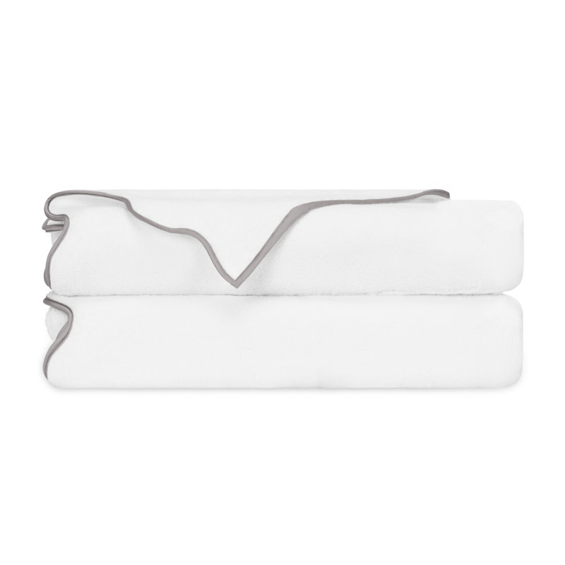 Antalya Turkish Cotton Bath Towel, White/Chrome, 2 Pack - Bath Tower
