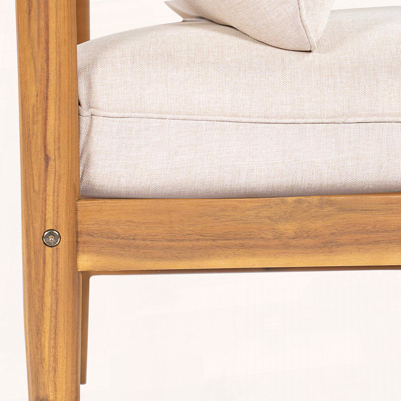 Canapé d'extérieur en bois d'acacia à gauche