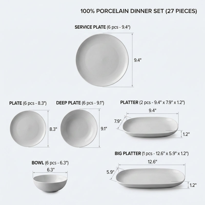 Service de table en porcelaine Metro Metro (27 pièces pour 6 personnes)