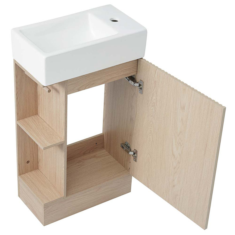 18.6" Bathroom Vanity with Sink, Cabinet, Natural