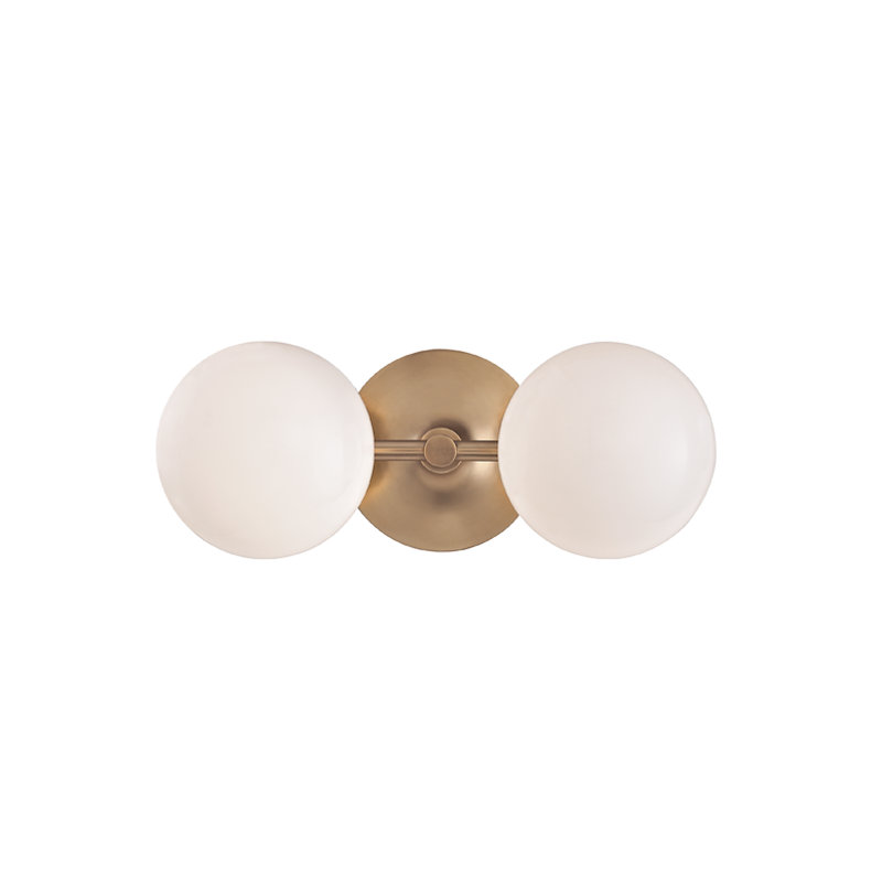Fleming 2 Light Vanity Light, Aged Brass