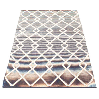 Tapis bleu marine unique 4 pi 8 po x 8 pi Sienna