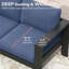 Causeuse en aluminium antirouille avec coussins bleus épais-157149044