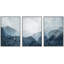 Minimalist Mountains " Navy Blue Dark Pastel Watercolor Landscape Shape Abstract Illustration Modern Art Minimal " 3 - Pieces-98697654-98697653