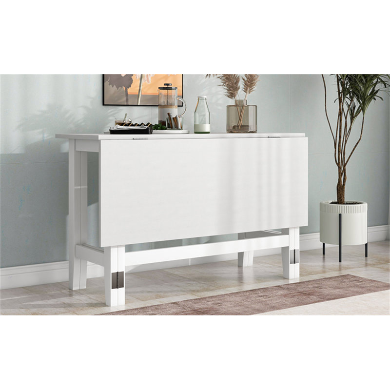 Table de salle à manger extensible en bois avec rallonge pour petits espaces TopMAX Farmhouse
