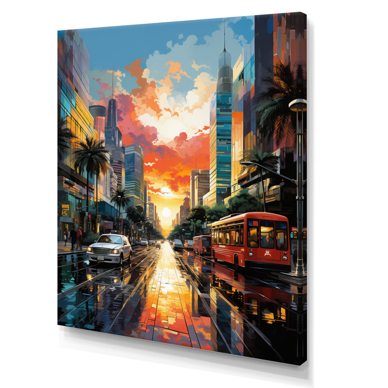 «City Phoenix Popart II - Cityscapes», reproduction d'art sur toile, H 44 po x l 34 po x P 1,5 po, Toile tendue