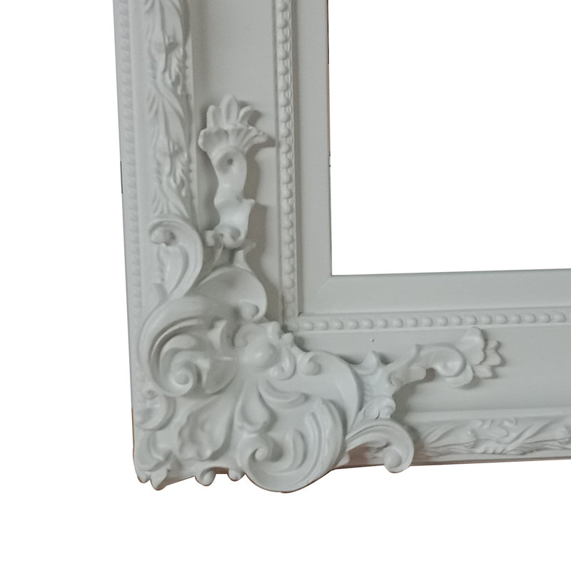 Elegant White Ornate Full Length Wooden Mirror