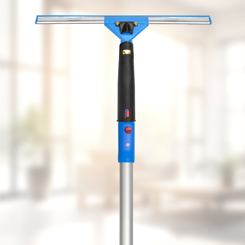 Window Washing Kit with Swivel Window Squeegee and 6' Telescopic Pole, 76" L x 14" W x 1" D