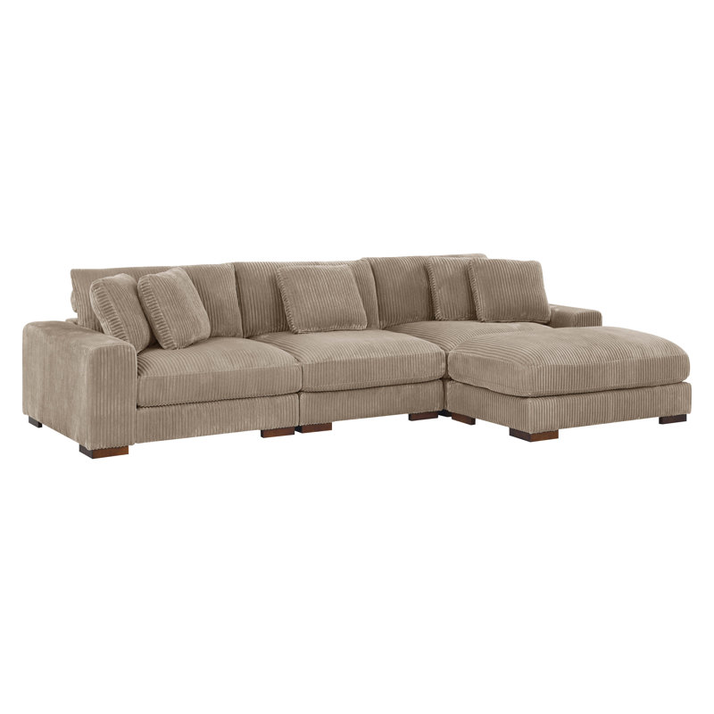 Beachcastle Modular Corduroy Sectional, Camel Corduroy
