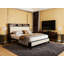 Base de lit plateforme avec station de charge, tête et pied de lit rembourrés, lattes en métal pour le support du matelas, aucun sommier requis-210394280