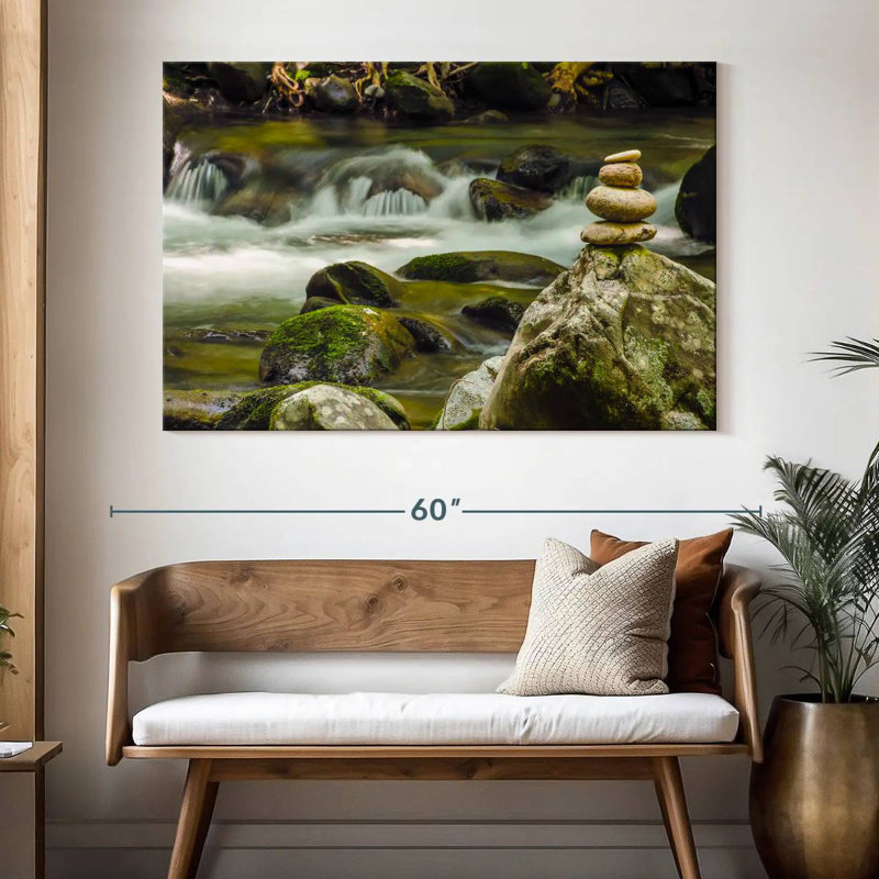 Alvord Little Pigeon River Zen Stones, H 34 po x l 51 po