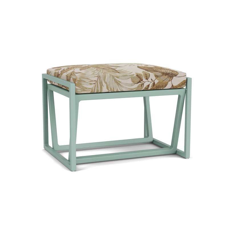Summit Outdoor Ottoman, Sea Glass, Botanic Willow
