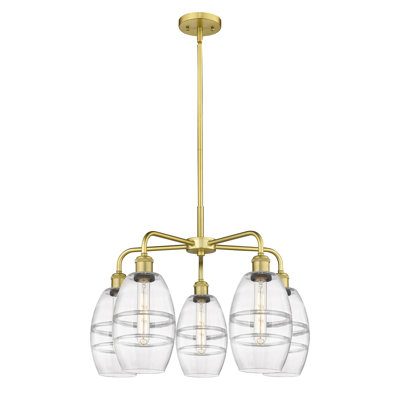 Dundrod 5 - Light Steel Dimmable Round / Oval Chandelier