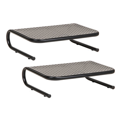  Support pour moniteur, support pour ordinateur portable ventilé, organisateur de bureau, métal, L 14,5 po x l 11,25 po x H 4,25 po, paquet de 2
