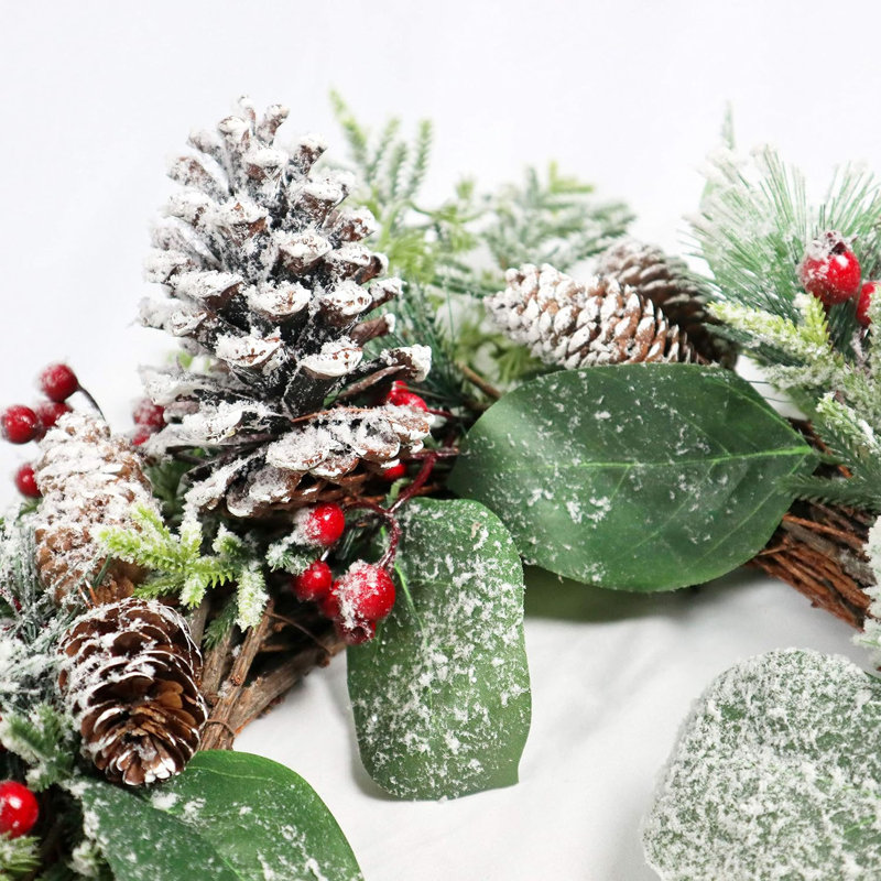 Faux PVC 23.62cm Christmas Wreath