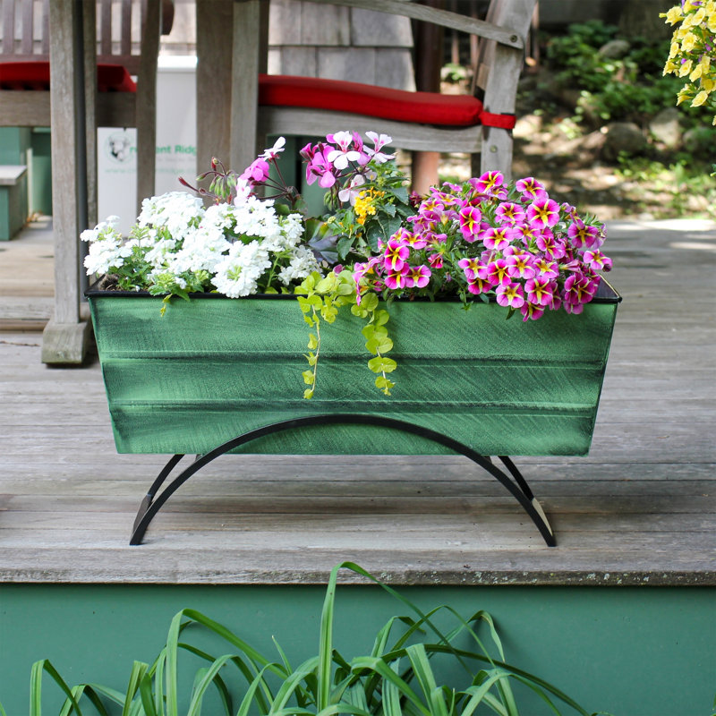 Boîte à fleurs en acier galvanisé Dyann, Vert