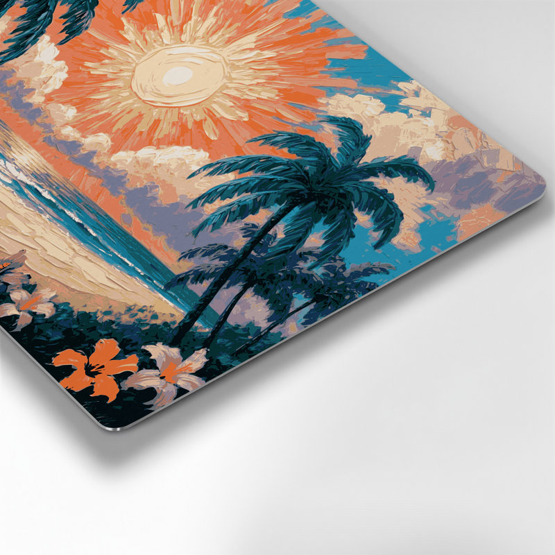 Hawaiian Sun Rays Brown Metal Wall Art, 11" H x 14" W