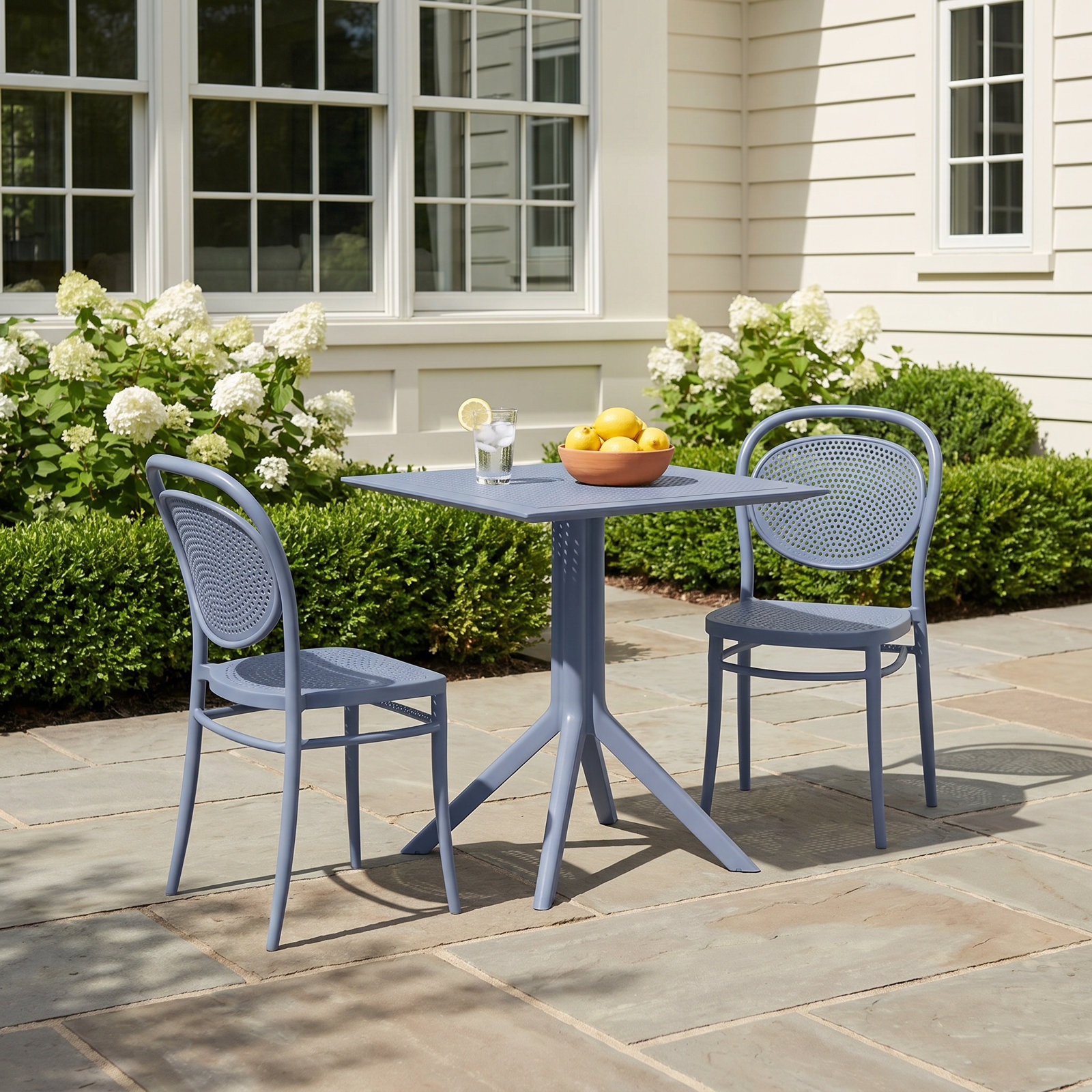 Farrah 28" Patio Bistro Set, Black