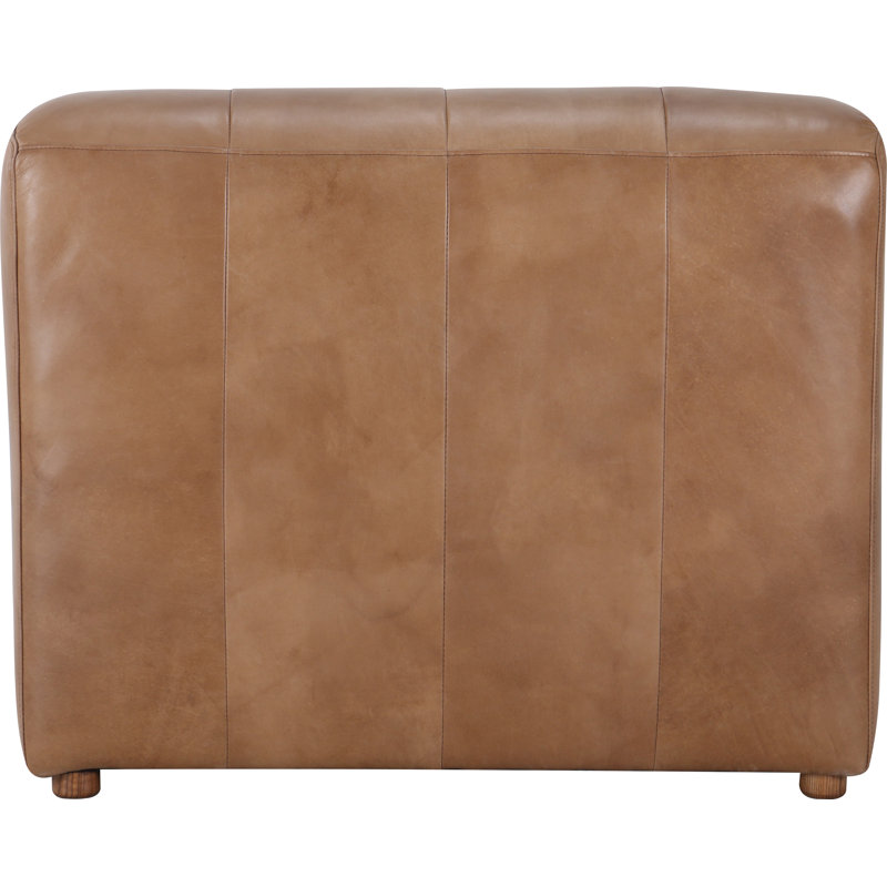 Ramsay Tufted Slipper Chair, Brown Top Grain Leather