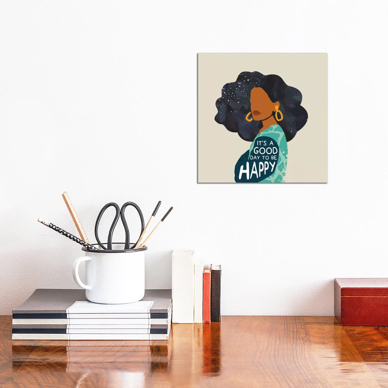 Be Happy 1 Piece Wall Art on Canvas, 45.72 cm H x 45.72 cm W x 1.91 cm D, Wrapped Canvas
