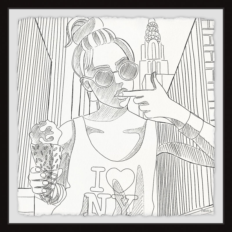NY Ice Cream par Parvez Taj - reproduction de cadre photo, H 12 po x l 12 po x P 1,5 po