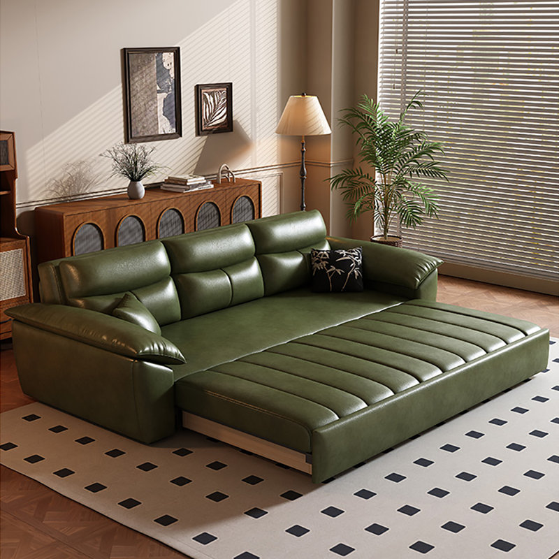 Canapé-lit en cuir 102,36 po, H 33,46 po x l 102,36 po x P 35,04 po