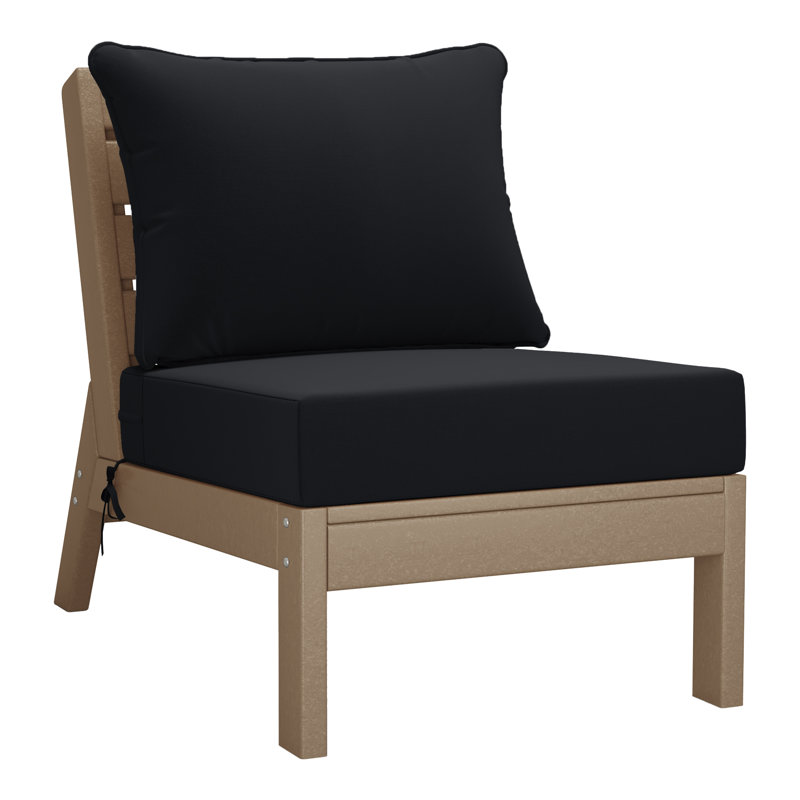 3-Piece Deep Seating Set With Cushions, Light Brown, Black
