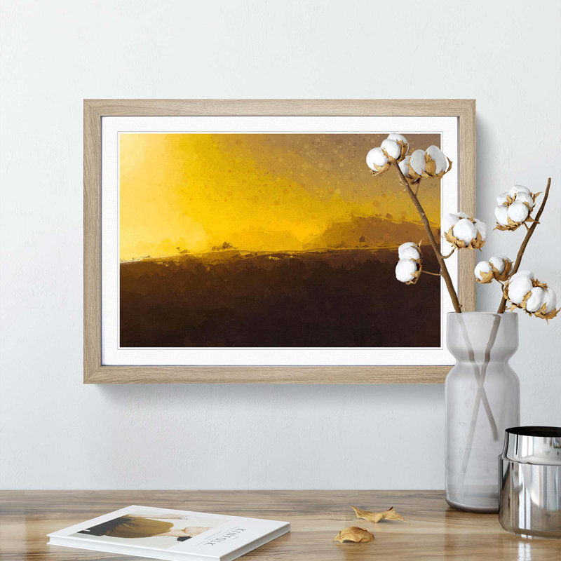 Mountains in Fuerteventura Spain in Abstract - Framed Print, 27cm H x 36cm W x 2cm D, Oak Framed