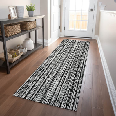 Premium Machine Washable Prisco Black Rug