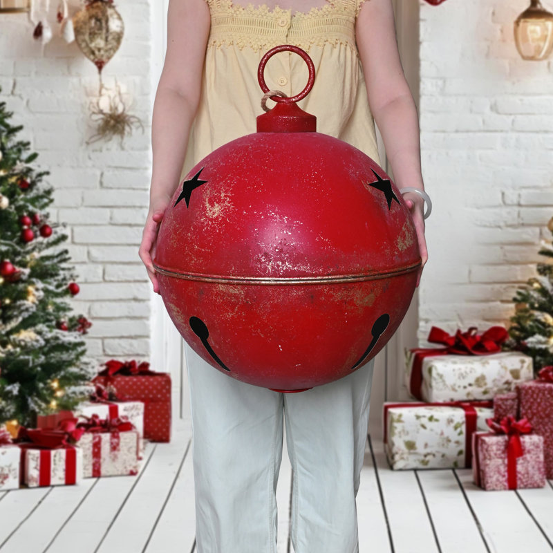 Ornement cloche de fer, Rouge rustique
