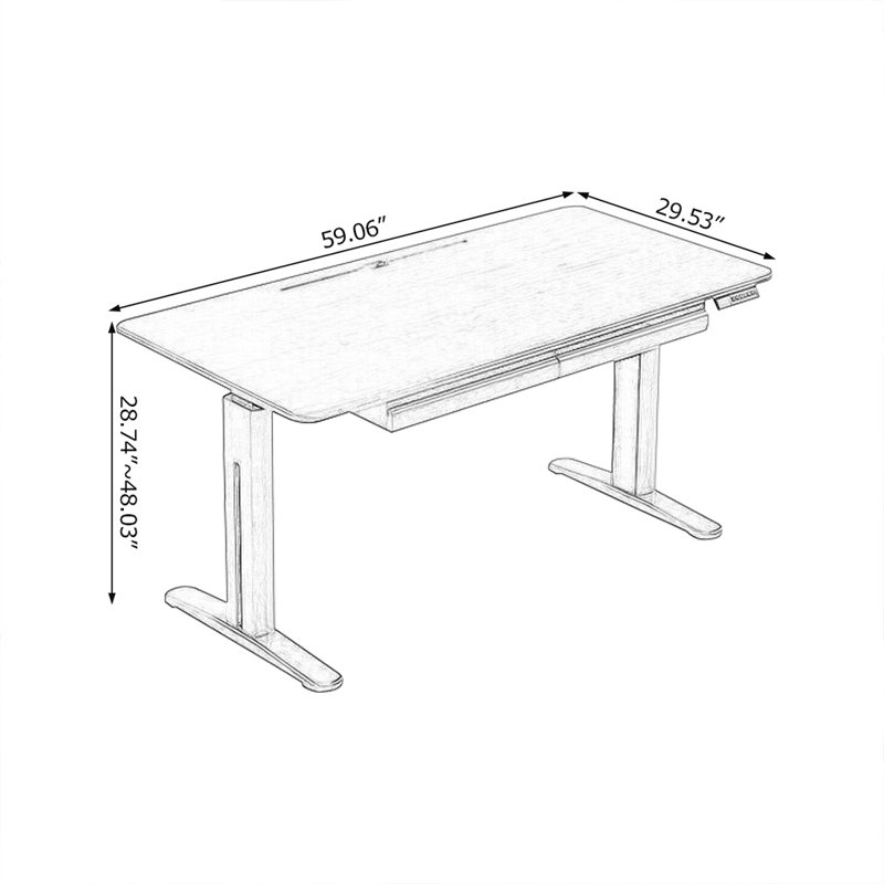 Bureau rectangulaire en bois massif Burlywood, Burlywood